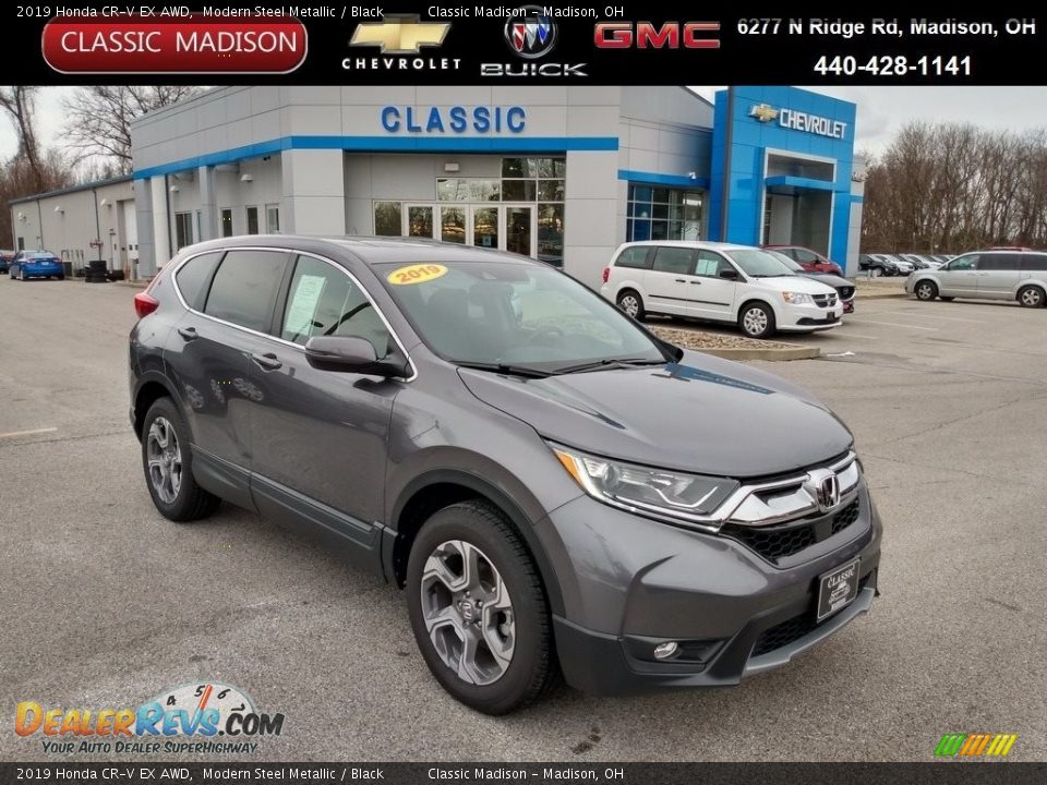 2019 Honda CR-V EX AWD Modern Steel Metallic / Black Photo #1