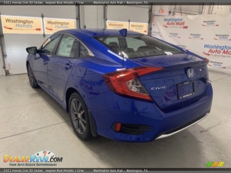 2021 Honda Civic EX Sedan Aegean Blue Metallic / Gray Photo #3