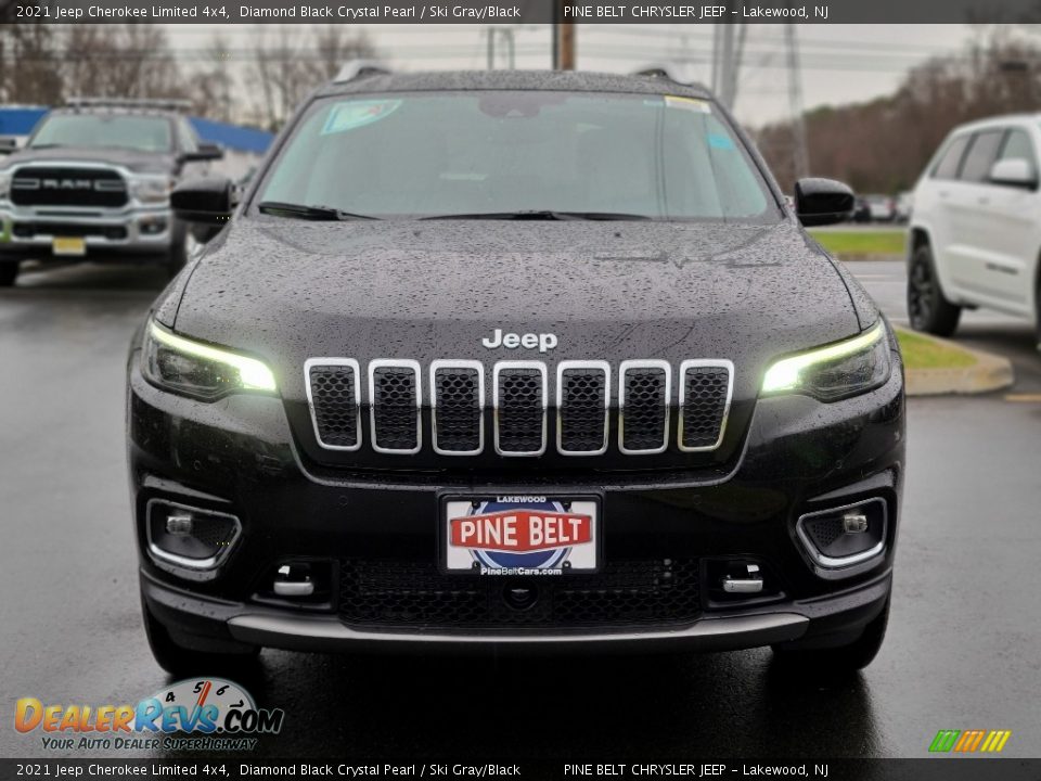 2021 Jeep Cherokee Limited 4x4 Diamond Black Crystal Pearl / Ski Gray/Black Photo #3