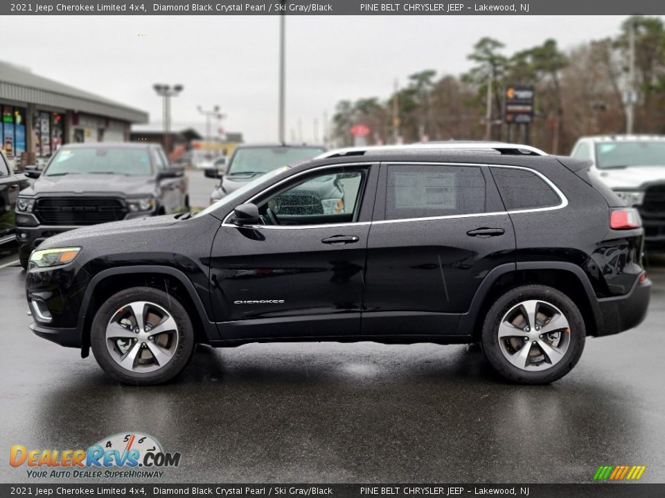 2021 Jeep Cherokee Limited 4x4 Diamond Black Crystal Pearl / Ski Gray/Black Photo #4