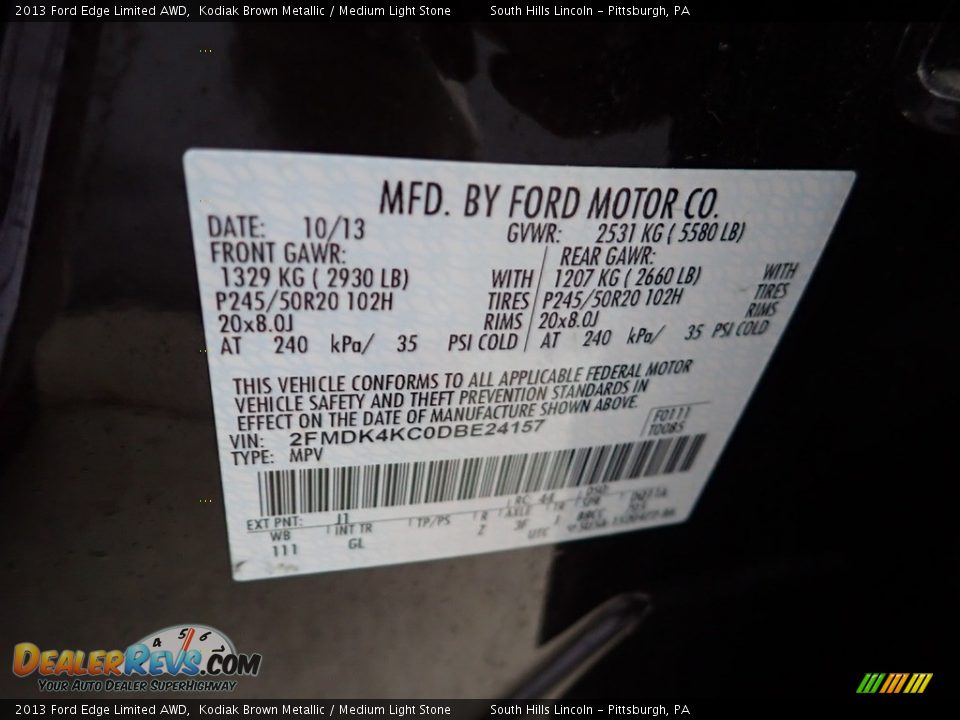 2013 Ford Edge Limited AWD Kodiak Brown Metallic / Medium Light Stone Photo #23