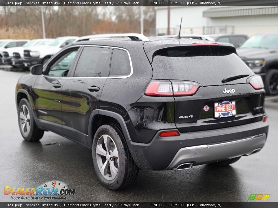 2021 Jeep Cherokee Limited 4x4 Diamond Black Crystal Pearl / Ski Gray/Black Photo #6