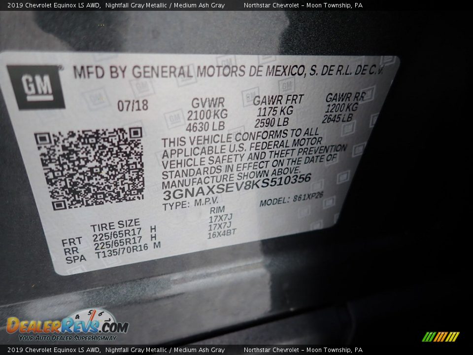 2019 Chevrolet Equinox LS AWD Nightfall Gray Metallic / Medium Ash Gray Photo #28