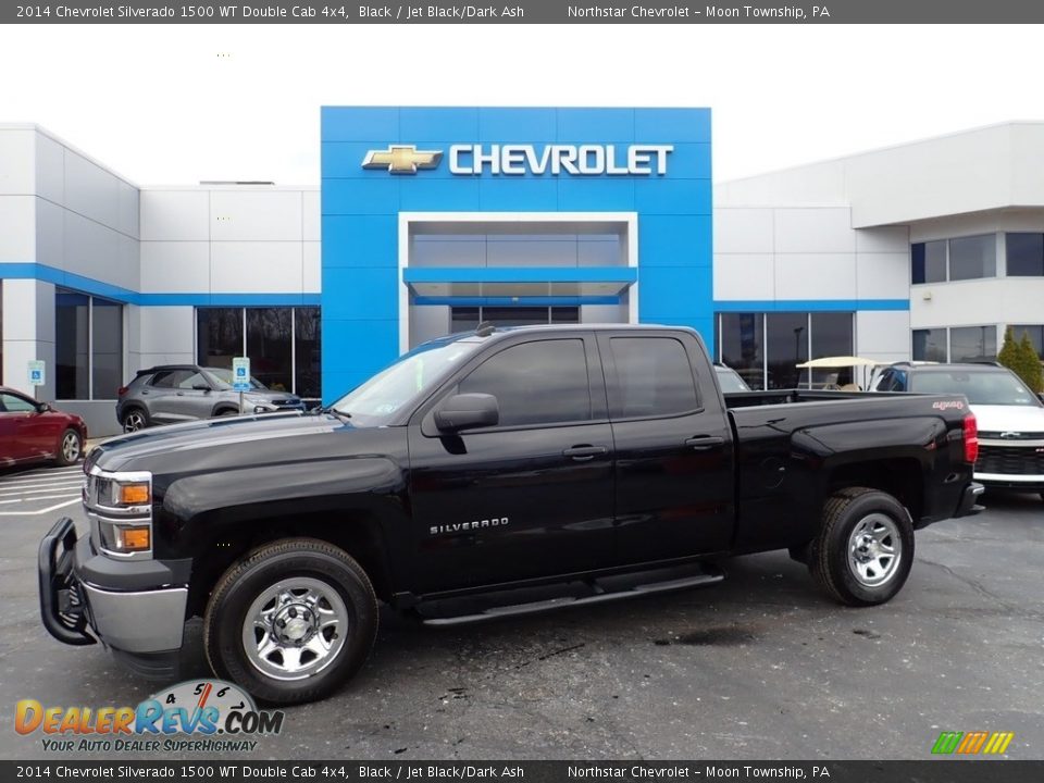 2014 Chevrolet Silverado 1500 WT Double Cab 4x4 Black / Jet Black/Dark Ash Photo #1