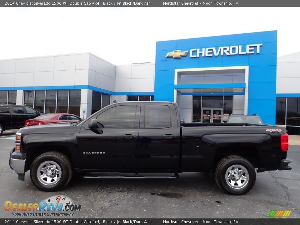 2014 Chevrolet Silverado 1500 WT Double Cab 4x4 Black / Jet Black/Dark Ash Photo #3