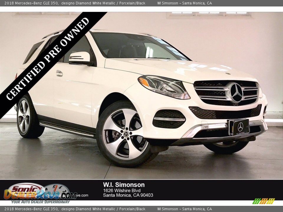 2018 Mercedes-Benz GLE 350 designo Diamond White Metallic / Porcelain/Black Photo #1