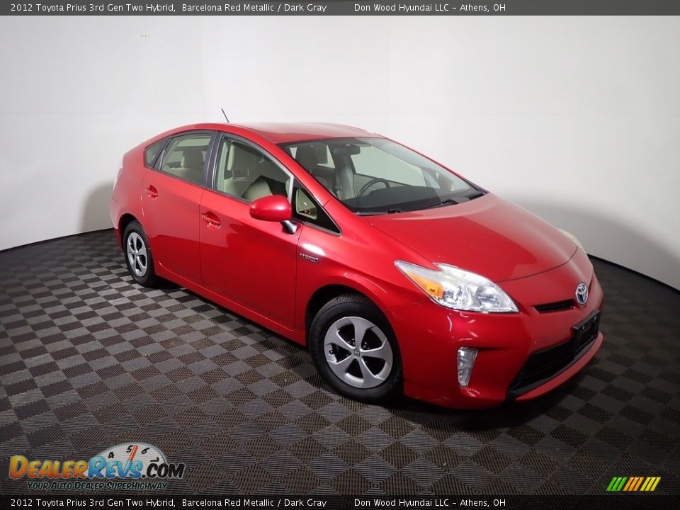 2012 Toyota Prius 3rd Gen Two Hybrid Barcelona Red Metallic / Dark Gray Photo #2