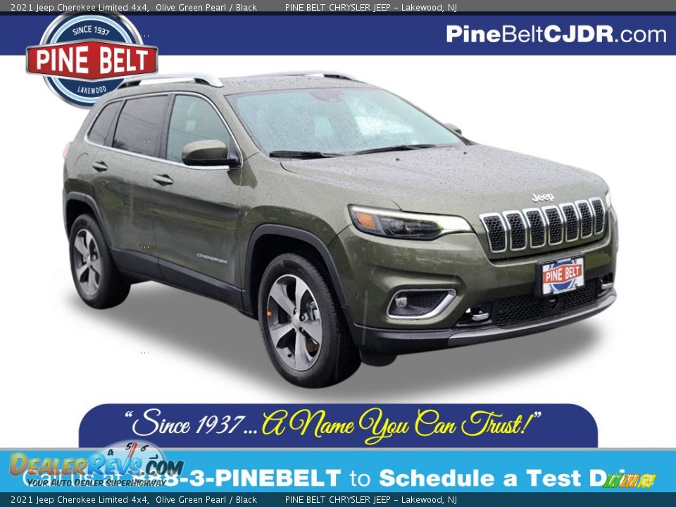 2021 Jeep Cherokee Limited 4x4 Olive Green Pearl / Black Photo #1