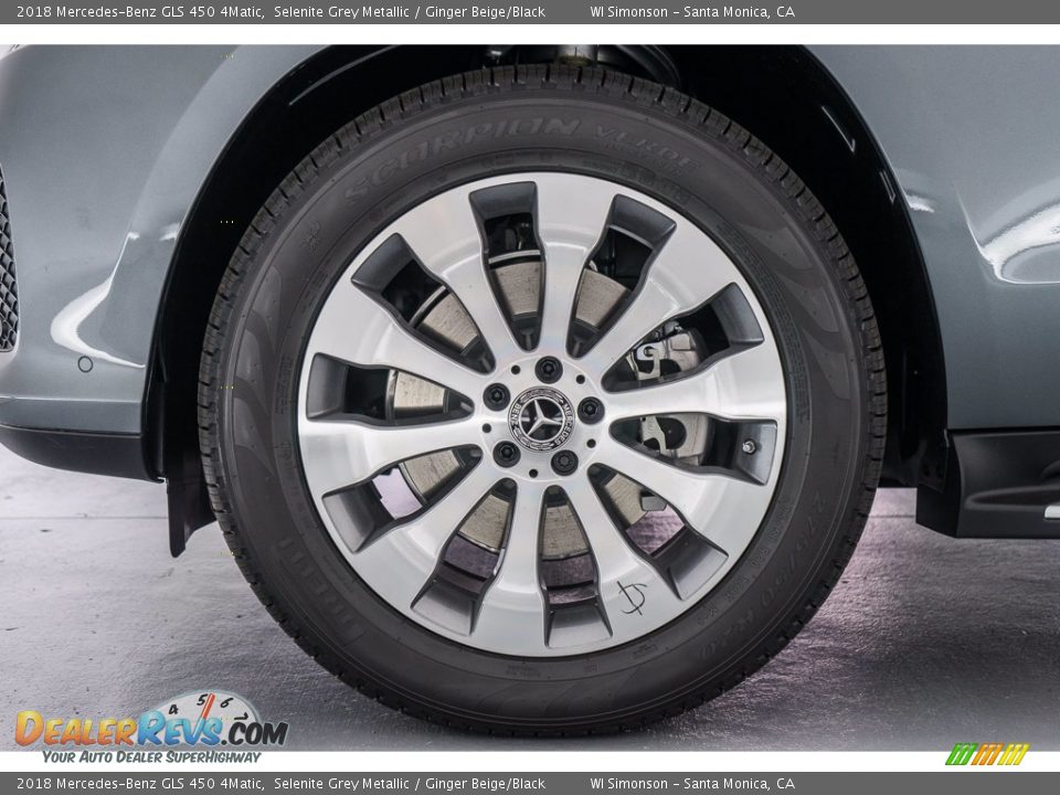 2018 Mercedes-Benz GLS 450 4Matic Selenite Grey Metallic / Ginger Beige/Black Photo #9