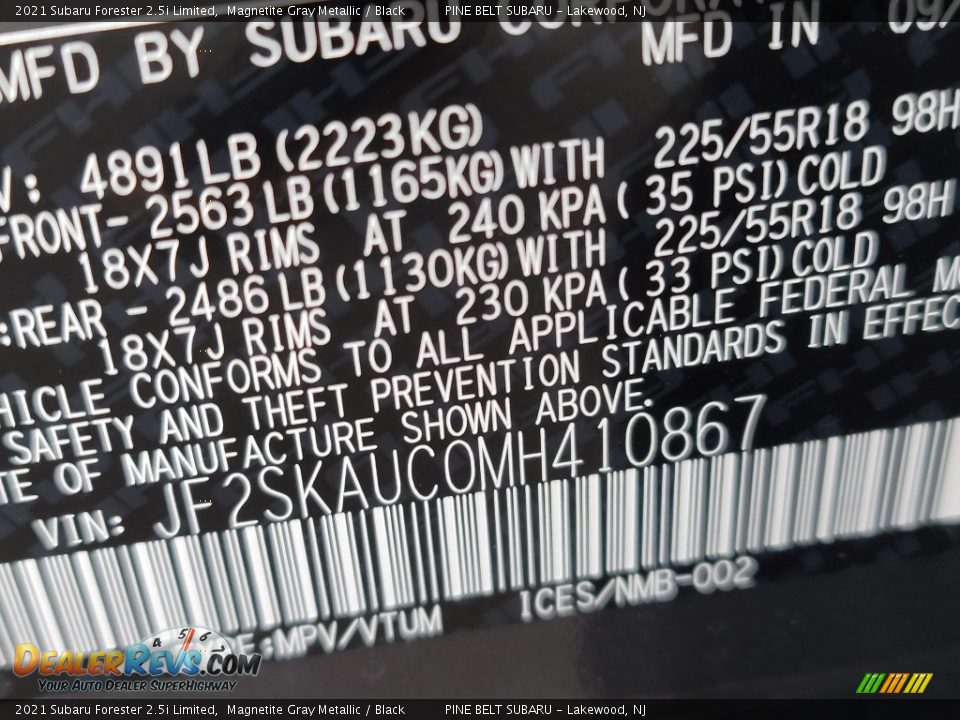 2021 Subaru Forester 2.5i Limited Magnetite Gray Metallic / Black Photo #14