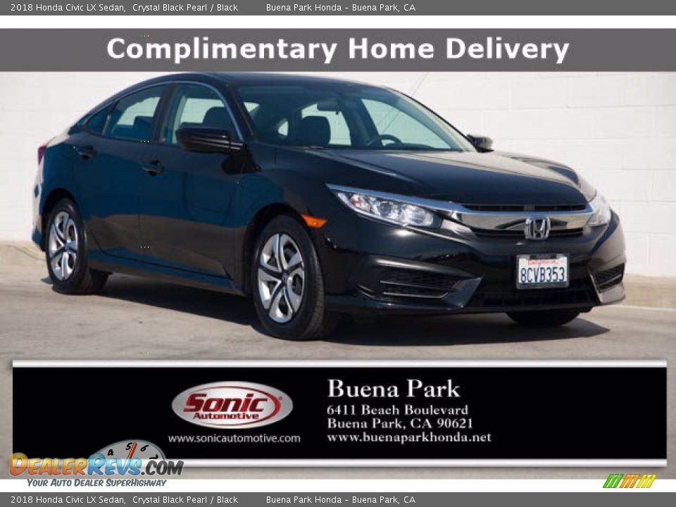 2018 Honda Civic LX Sedan Crystal Black Pearl / Black Photo #1