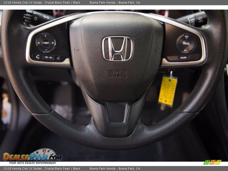 2018 Honda Civic LX Sedan Crystal Black Pearl / Black Photo #15