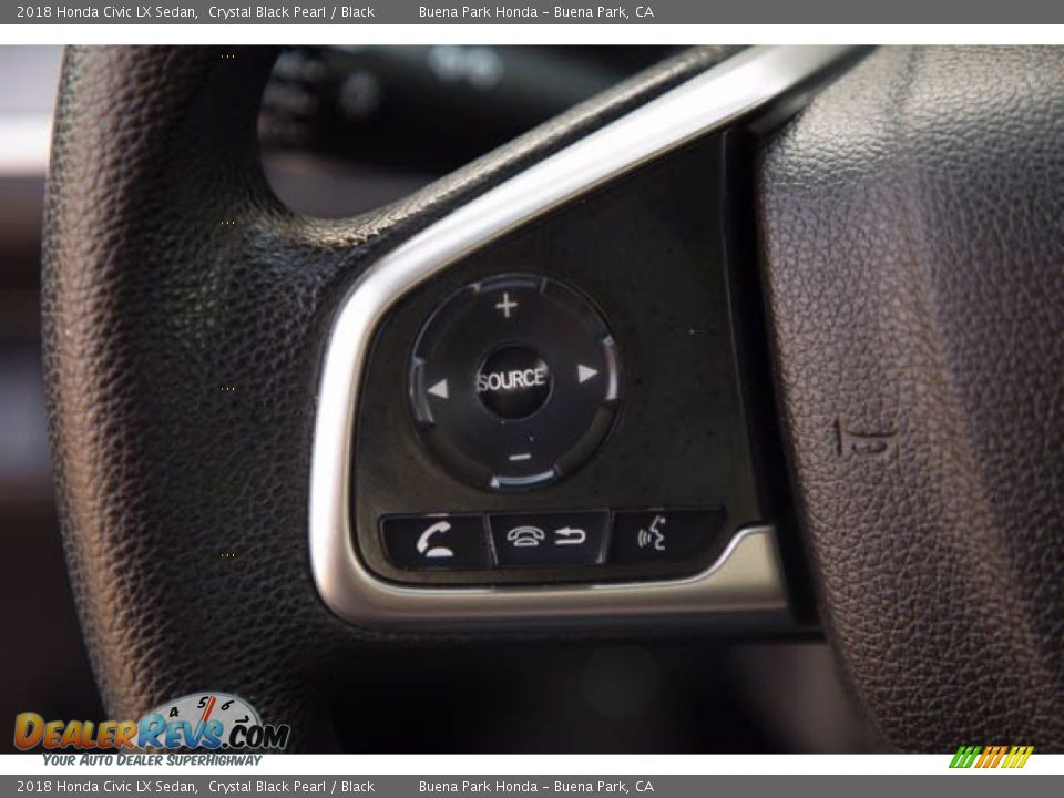 2018 Honda Civic LX Sedan Crystal Black Pearl / Black Photo #16