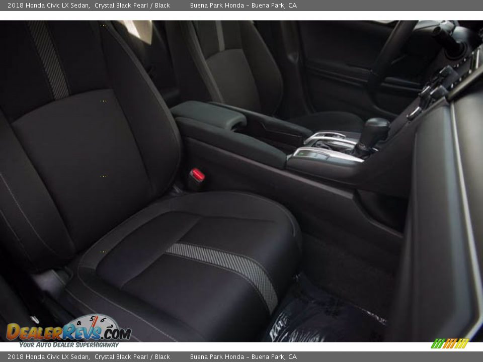 2018 Honda Civic LX Sedan Crystal Black Pearl / Black Photo #25