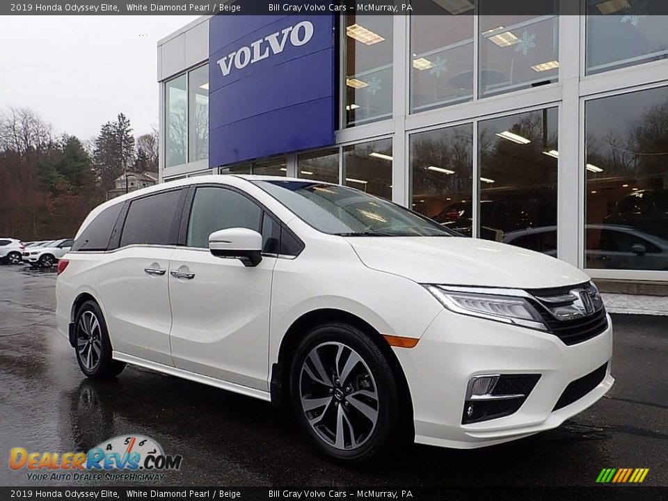 2019 Honda Odyssey Elite White Diamond Pearl / Beige Photo #1