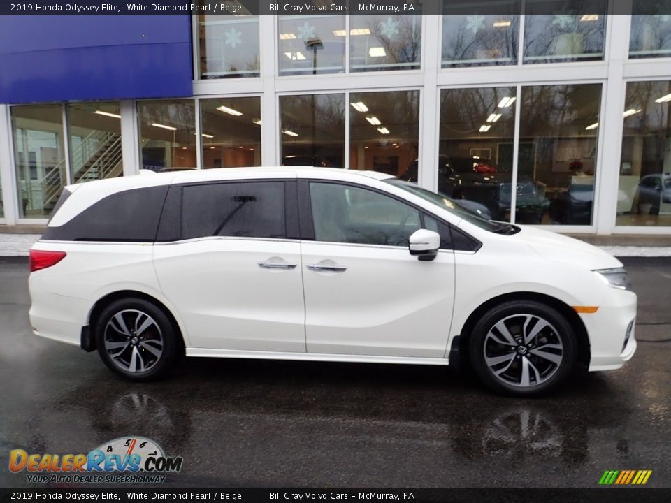 2019 Honda Odyssey Elite White Diamond Pearl / Beige Photo #2