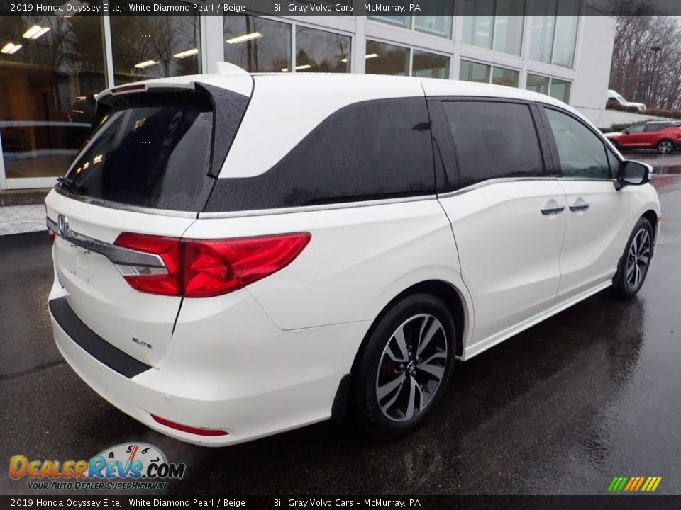 2019 Honda Odyssey Elite White Diamond Pearl / Beige Photo #3