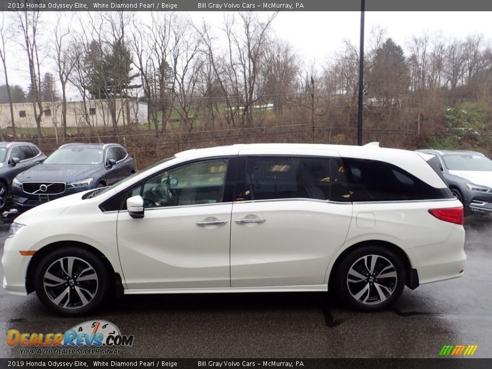 2019 Honda Odyssey Elite White Diamond Pearl / Beige Photo #7