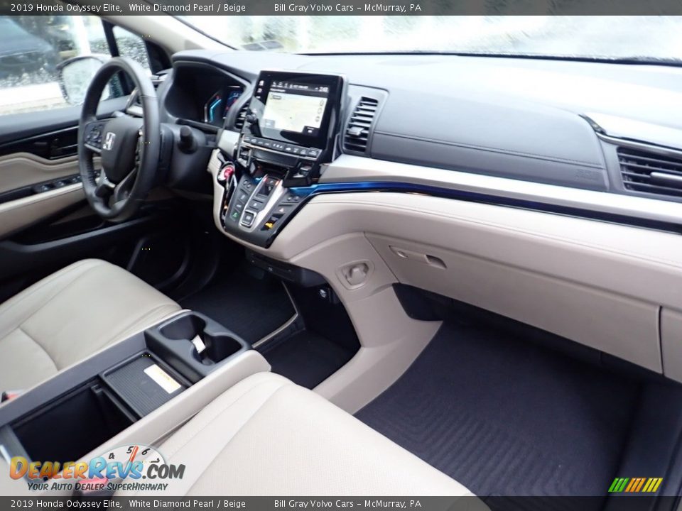 2019 Honda Odyssey Elite White Diamond Pearl / Beige Photo #12