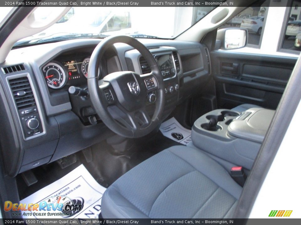 2014 Ram 1500 Tradesman Quad Cab Bright White / Black/Diesel Gray Photo #6