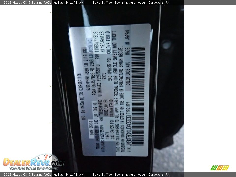 2018 Mazda CX-5 Touring AWD Jet Black Mica / Black Photo #23