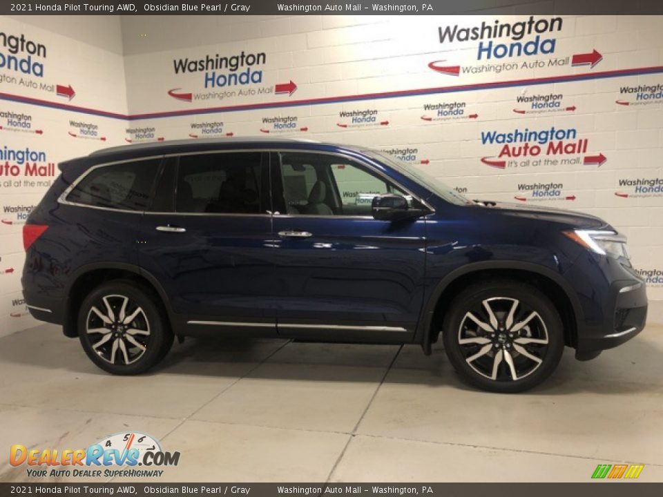 2021 Honda Pilot Touring AWD Obsidian Blue Pearl / Gray Photo #1