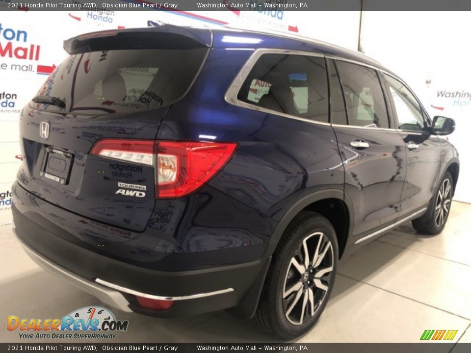 2021 Honda Pilot Touring AWD Obsidian Blue Pearl / Gray Photo #3