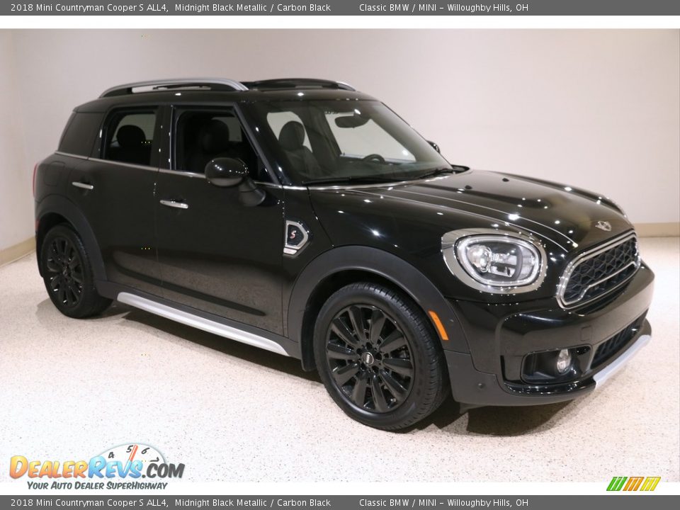 2018 Mini Countryman Cooper S ALL4 Midnight Black Metallic / Carbon Black Photo #1