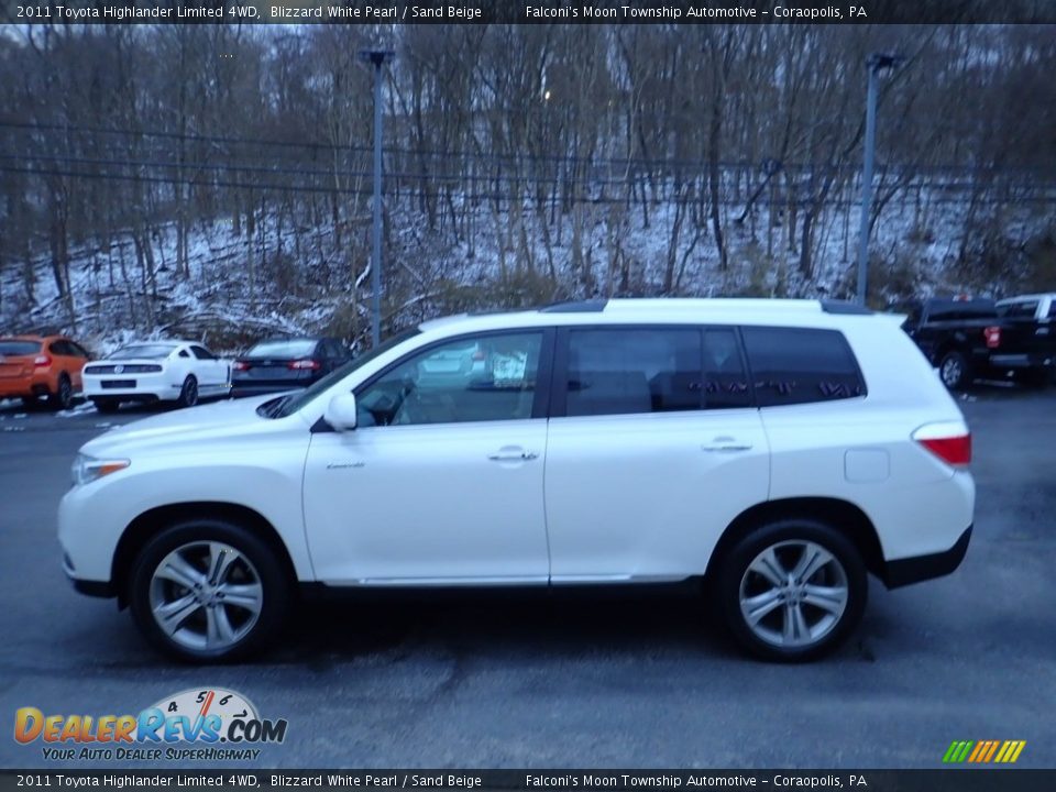 2011 Toyota Highlander Limited 4WD Blizzard White Pearl / Sand Beige Photo #6