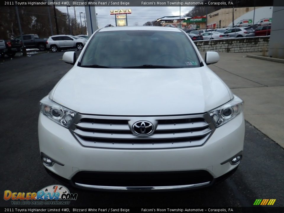 2011 Toyota Highlander Limited 4WD Blizzard White Pearl / Sand Beige Photo #8