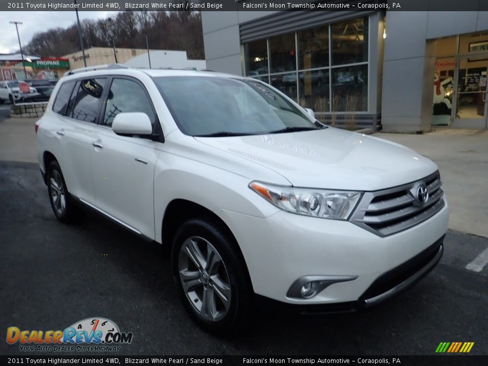 2011 Toyota Highlander Limited 4WD Blizzard White Pearl / Sand Beige Photo #9