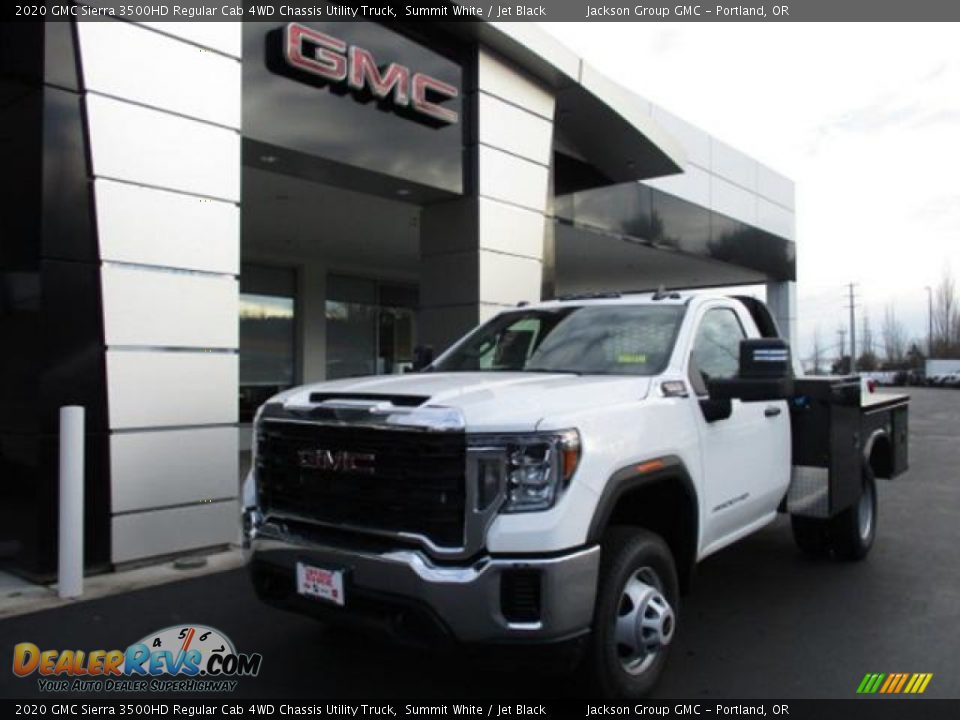 2020 GMC Sierra 3500HD Regular Cab 4WD Chassis Utility Truck Summit White / Jet Black Photo #1