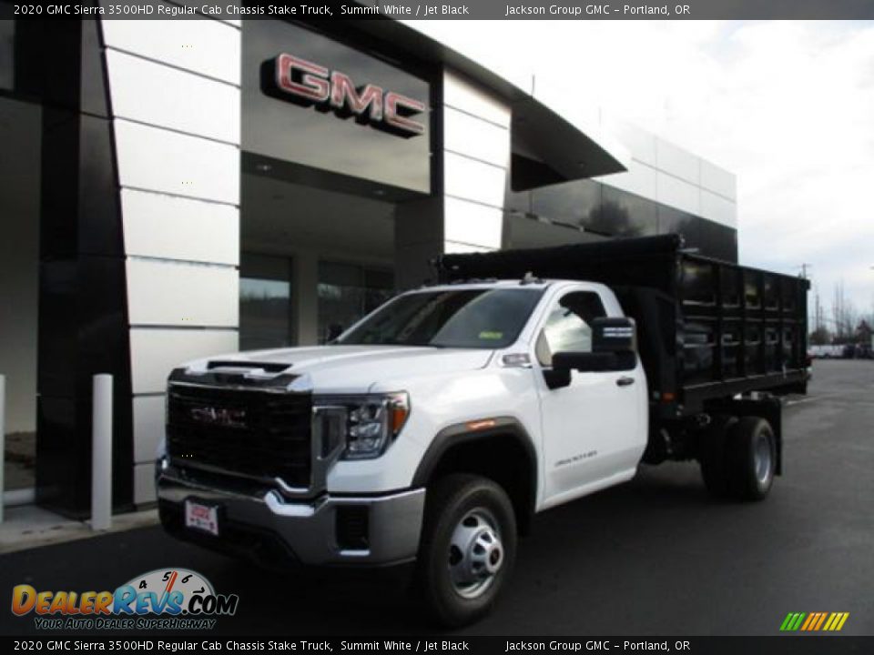 2020 GMC Sierra 3500HD Regular Cab Chassis Stake Truck Summit White / Jet Black Photo #1