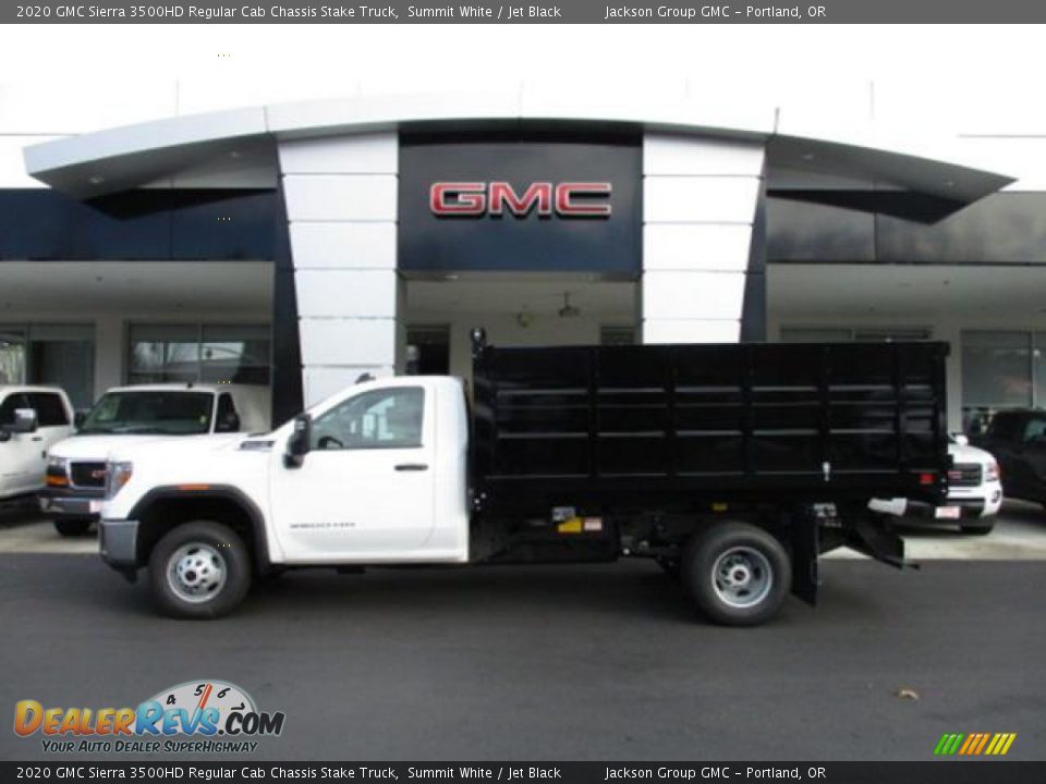 2020 GMC Sierra 3500HD Regular Cab Chassis Stake Truck Summit White / Jet Black Photo #2