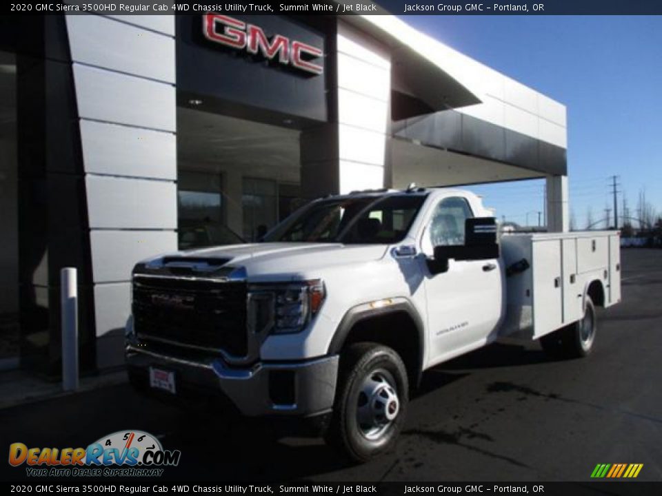 2020 GMC Sierra 3500HD Regular Cab 4WD Chassis Utility Truck Summit White / Jet Black Photo #1