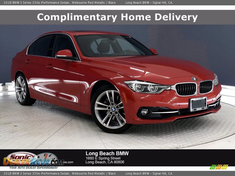 2018 BMW 3 Series 330e iPerformance Sedan Melbourne Red Metallic / Black Photo #1