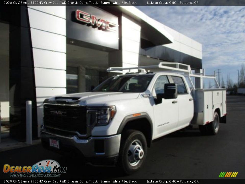 2020 GMC Sierra 3500HD Crew Cab 4WD Chassis Dump Truck Summit White / Jet Black Photo #1