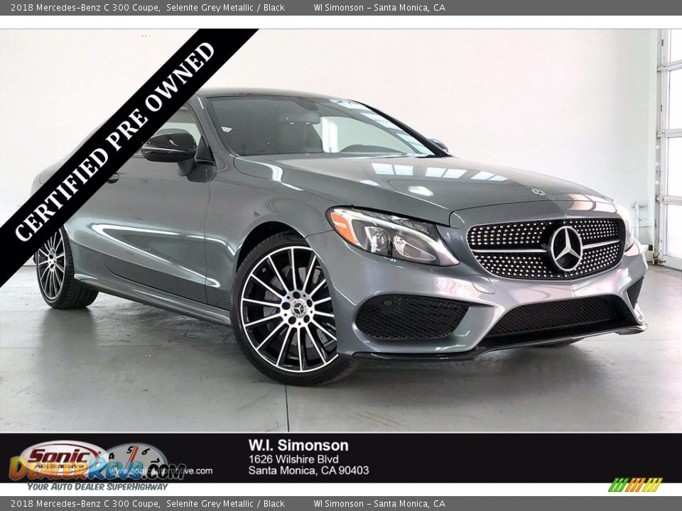 2018 Mercedes-Benz C 300 Coupe Selenite Grey Metallic / Black Photo #1