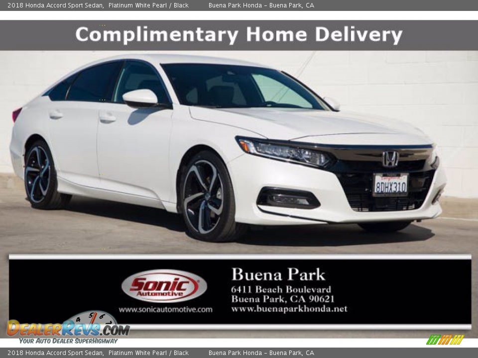 2018 Honda Accord Sport Sedan Platinum White Pearl / Black Photo #1