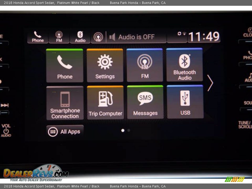 2018 Honda Accord Sport Sedan Platinum White Pearl / Black Photo #25