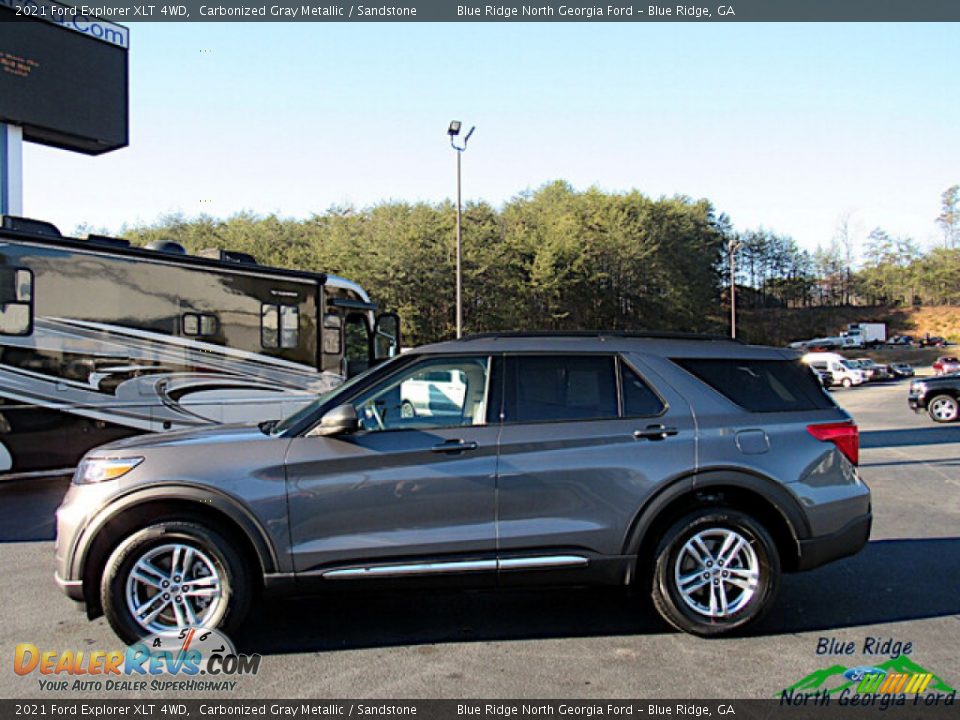 2021 Ford Explorer XLT 4WD Carbonized Gray Metallic / Sandstone Photo #2