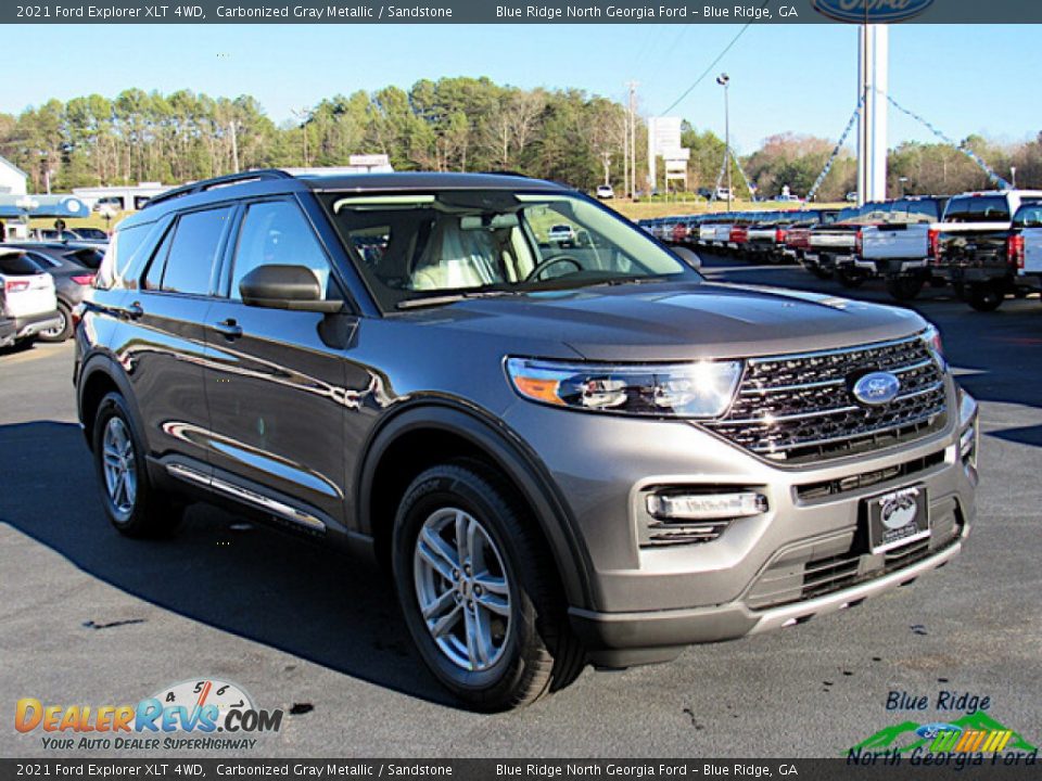 2021 Ford Explorer XLT 4WD Carbonized Gray Metallic / Sandstone Photo #7