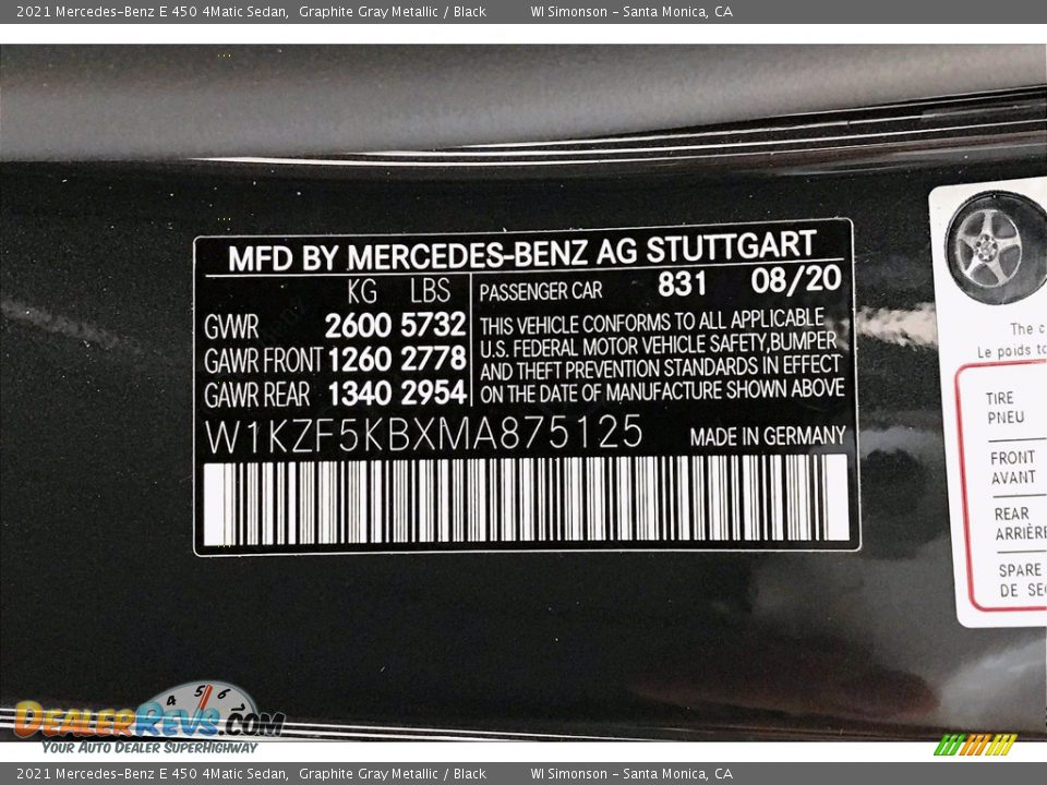 2021 Mercedes-Benz E 450 4Matic Sedan Graphite Gray Metallic / Black Photo #11