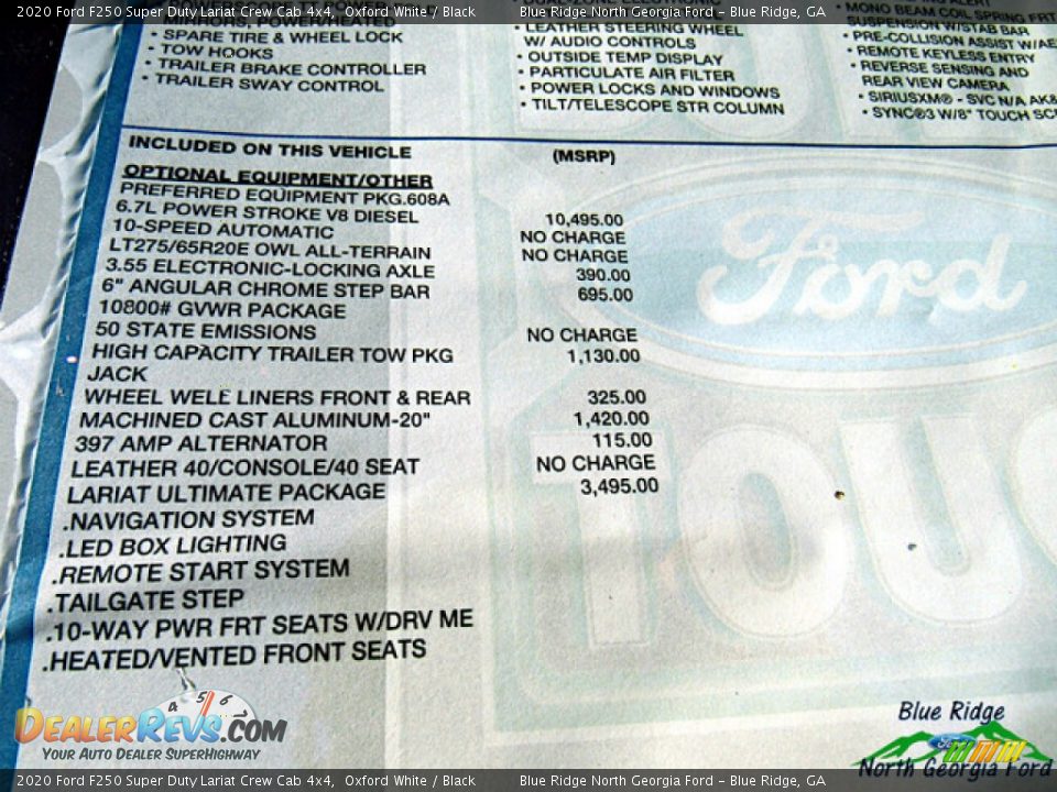 2020 Ford F250 Super Duty Lariat Crew Cab 4x4 Oxford White / Black Photo #25