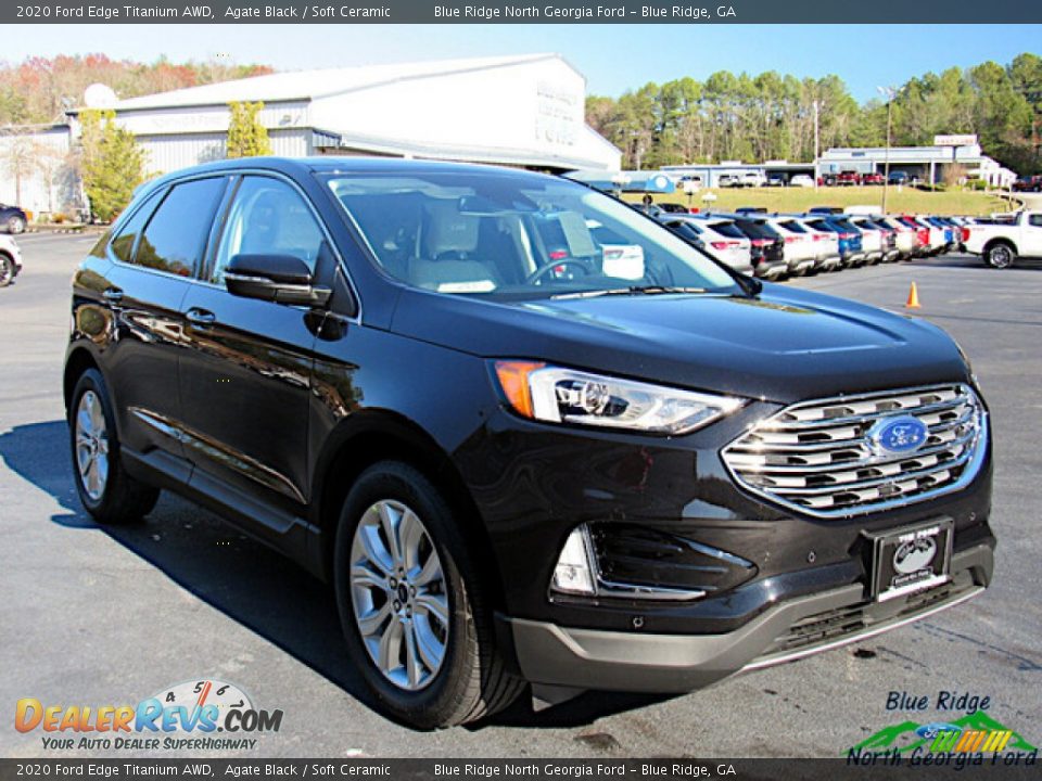 2020 Ford Edge Titanium AWD Agate Black / Soft Ceramic Photo #7