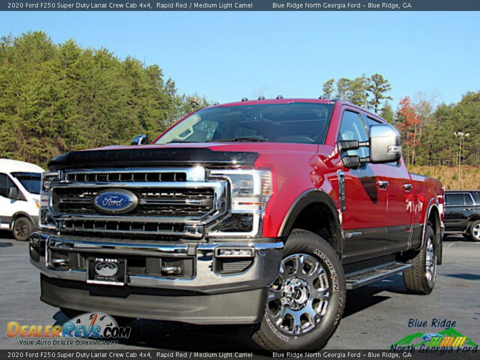 2020 Ford F250 Super Duty Lariat Crew Cab 4x4 Rapid Red / Medium Light Camel Photo #1