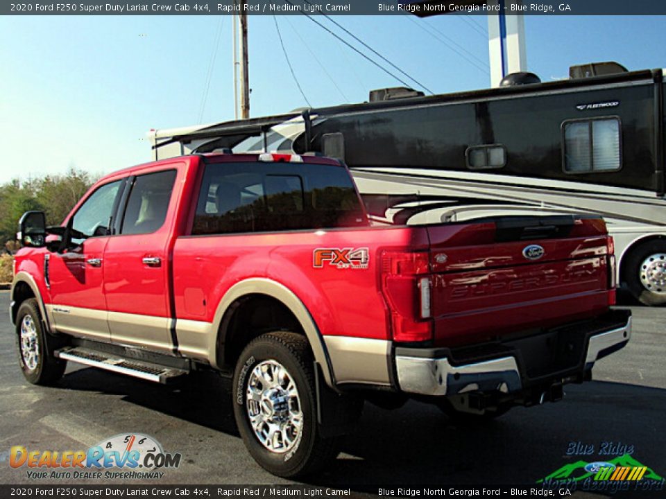 2020 Ford F250 Super Duty Lariat Crew Cab 4x4 Rapid Red / Medium Light Camel Photo #3