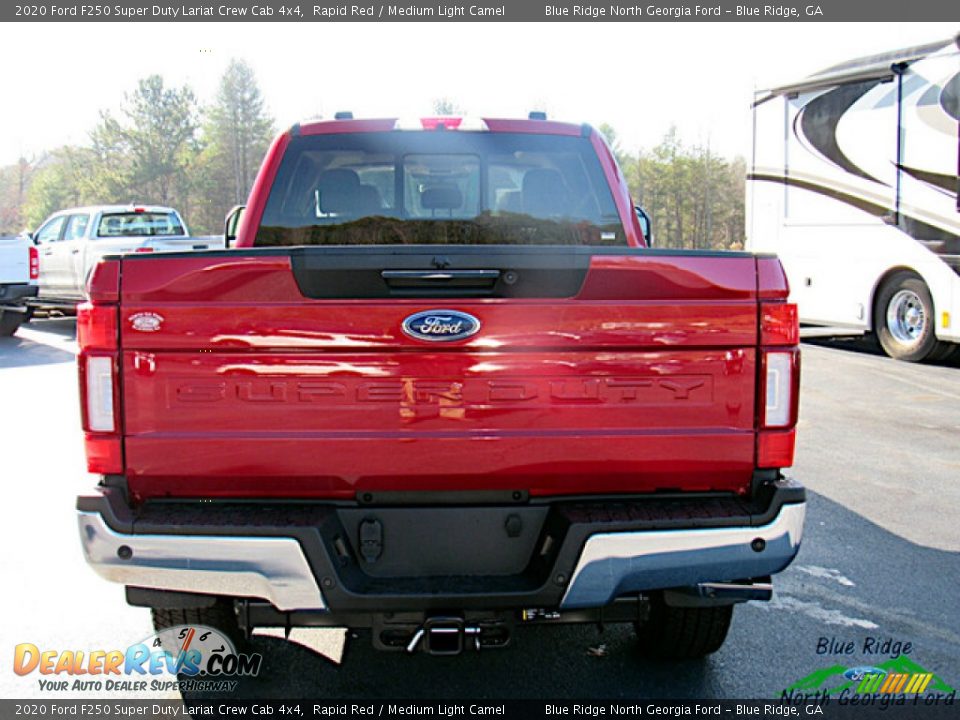 2020 Ford F250 Super Duty Lariat Crew Cab 4x4 Rapid Red / Medium Light Camel Photo #4