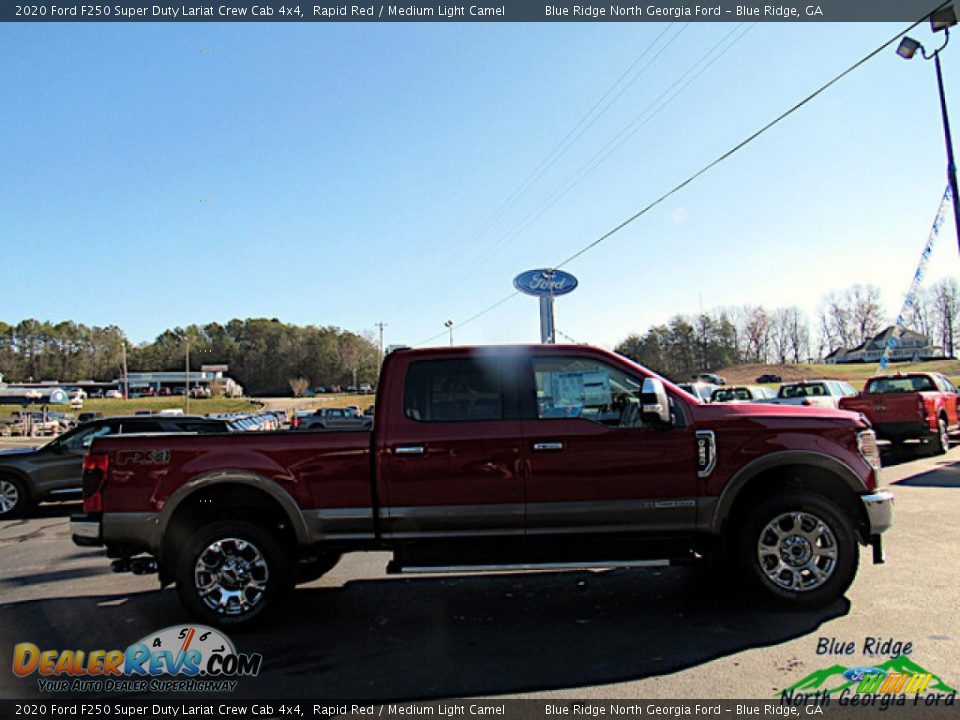 2020 Ford F250 Super Duty Lariat Crew Cab 4x4 Rapid Red / Medium Light Camel Photo #6