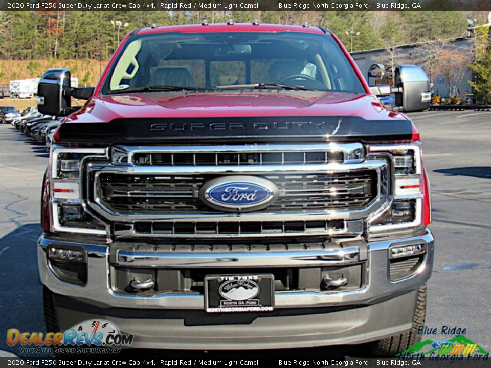 2020 Ford F250 Super Duty Lariat Crew Cab 4x4 Rapid Red / Medium Light Camel Photo #8
